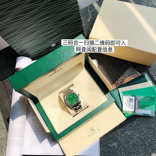 劳力士蚝式恒动系列m1 0-0005腕表 6款绿色 天花板瑞机 劳力士蚝式恒动系列36Mm，最适中的中性尺寸，带出女人的“大气 ”男人“魅力”好产品会说话”高品