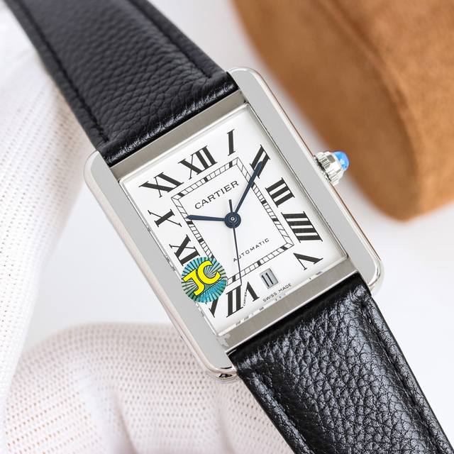 Tw Factory卡地亚坦克系列机械男装 钢壳皮带：Wsta0029、钢带款：W5200028、玫瑰金皮带：W5200026 拆解原装开模，同步原装尺寸：长4