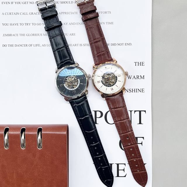 白皮 金 钢20江诗丹顿-镂空男士机械腕表 搭载进口全自动机械机芯 316精钢表壳 矿物质强化玻璃镜面设计，精钢表带蝴蝶扣，直径42Mm，厚度13Mm 睿智风范