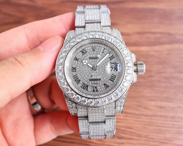 Tw 出品 钢带满镶钻统一 钢带不镶钻统一 Tw Factory 满钻水鬼全新字面 三珠钢带的 五珠钢带nk1 劳力士rolex 奢华极致满天星版本腕表 手工镶