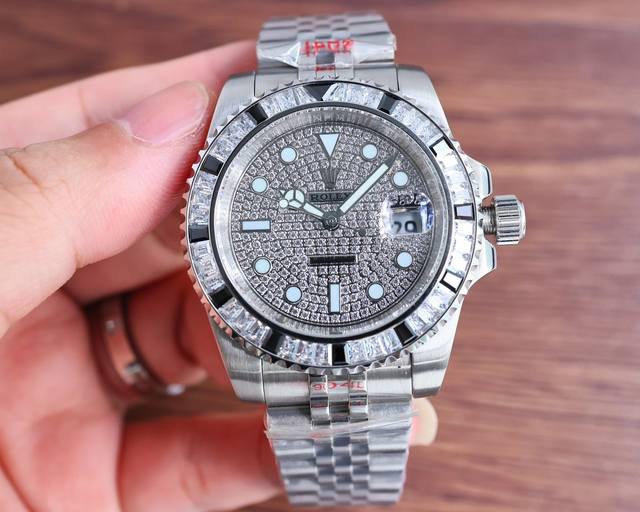 Tw 出品 钢带满镶钻统一 钢带不镶钻统一 Tw Factory 满钻水鬼全新字面 三珠钢带的 五珠钢带nk1 劳力士rolex 奢华极致满天星版本腕表 手工镶