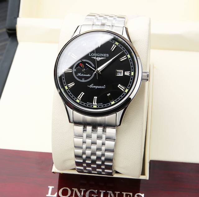 皮带 . 钢带+20. 防水5度，可游泳！ 浪 琴，博雅系列 日月星辰系列 搭载原装进口8217机芯 0返修0售后 采用超a精钢壳套 做工精细，防水程度可达5度