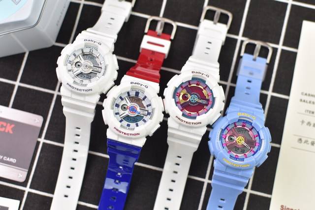 卡西欧g110最新配色原装，女士款，时尚大气立体表盘3D设计，层次感立体分明，指针液晶双显，时间清晰可见，悬浮机芯10米防震，多功能易操作的舒适防水按键，高强度