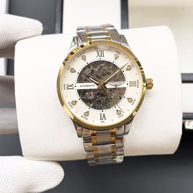 白壳 金壳 钢带+20 浪琴-Longines火爆新品 搭载全自动机械机芯 316精钢表壳 简约镂空设计 简约时尚 优雅尊贵 矿物质强化玻璃镜面 真牛皮表带 商