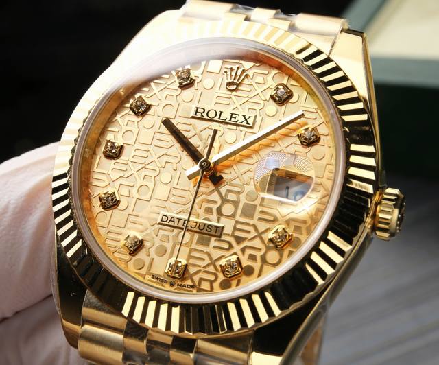 间金 . 全金 . 台湾厂tw-劳力士126333 腕表五珠带，41Mm经典蚝式恒动日志型系列款的超级副本， 完美批齿圈口：采用特殊不锈钢制作，行业目前独家技术