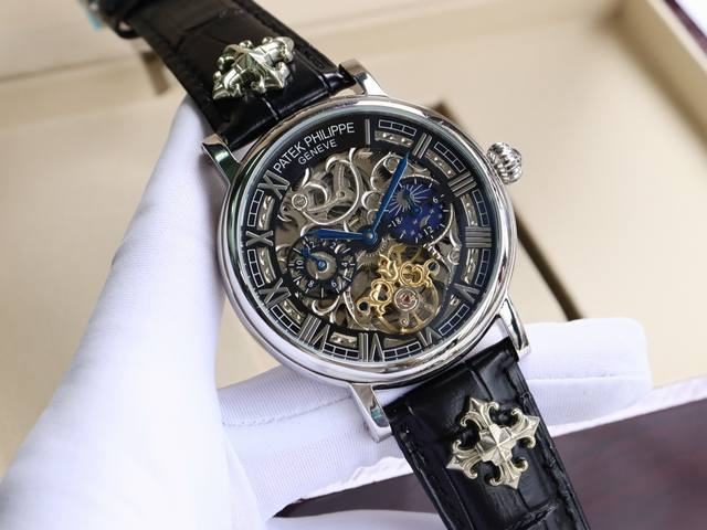 男人挚爱 多功能腕表 最新 ：百达翡丽最佳设计独家首发 类型 ：精品男士腕表 表带 ：真牛皮表带 机芯 ：高端全自动机械机芯 镜面 ：矿物质强化玻璃 更高清 品