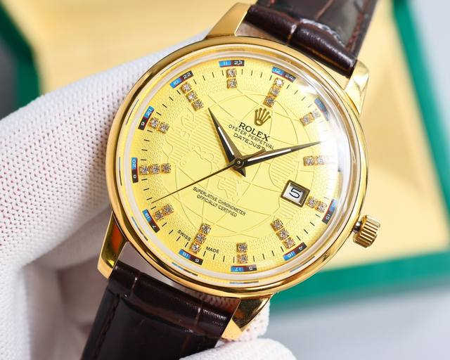 白 -金 Rolex 劳力士 .切利尼 Pn1 一块彰显绅士风度，适合参加各种活动场合的不二之选的男士腕表 搭载着精准稳定的9015进口机芯.每小时振频2880