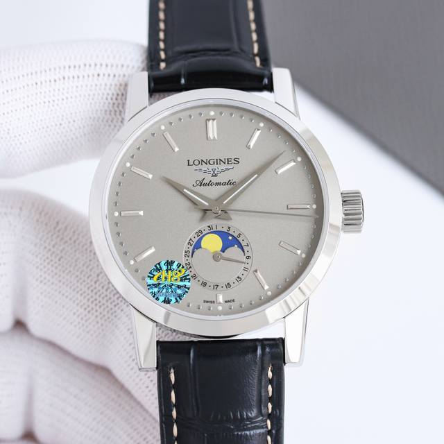 白壳 金壳 浪琴longines经典复古系列1832型号机械男表：L4.826.4.92.2月相腕表登场！简约优雅尽显从容气度！ 1.腕表尺寸40X12毫米。不