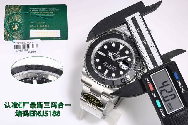 Sj出品 最新，最新推出，最佳搭配，热门款式，C厂，Clean顶流首次发力！2024新款 劳力士rolex 游艇名仕型42Mm系列 Mk1 腕表编码er6J51