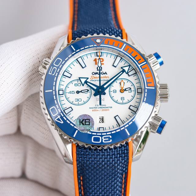 白壳 玫瑰金 钢带加100 Tw出品 欧米茄全新海马海洋宇宙系列600M计时士男腕表 市面目前高最版本的计时腕表 1:表壳拉身砂细腻洁白光亮斜边抛弧光度倒角与正