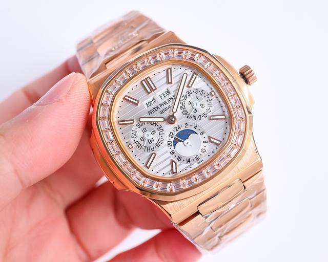 白壳 金壳 钻100 百达.翡丽5740 1G-001–超复杂多功能鹦鹉螺重磅登场，迄今推出的首款nautilus复杂腕表，以超复杂的工艺技术打造休闲运动腕表。