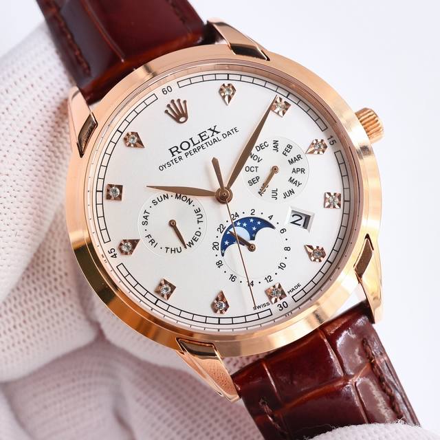 Sj出品 白壳 金壳 劳力士 Rolex Mo2 复杂功能系列上市 Rolex 小红书爆款 多功能腕表 正式上市！1搭载原装进口9100月相功能机芯机械表走时精