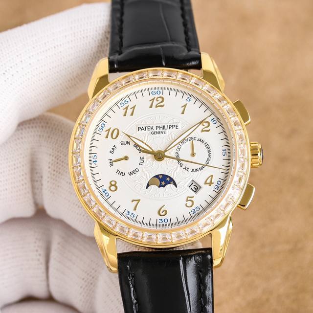 白 金 大厂品质，高端系列！新款 百达翡丽复杂功能计时系列上市 Patek Philippe 贵族的艺术品！ 升级版改进：壳身比旧版本更薄、玻璃升级耐磨抗摔、比
