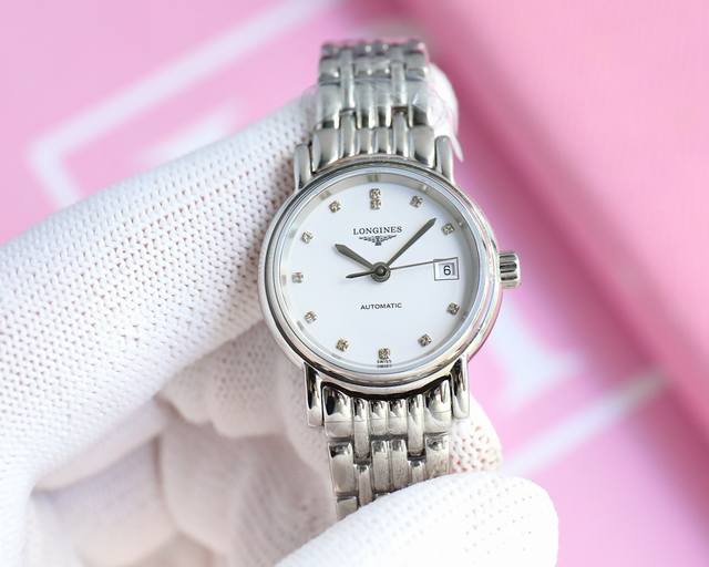 统一 Longines／浪琴-系列 瑰丽机械女表。 表式：女士手表。 机芯型号：瑞士eta2671自动机械机芯 质量保障的核心 表売：316不锈精钢 尺寸：内径