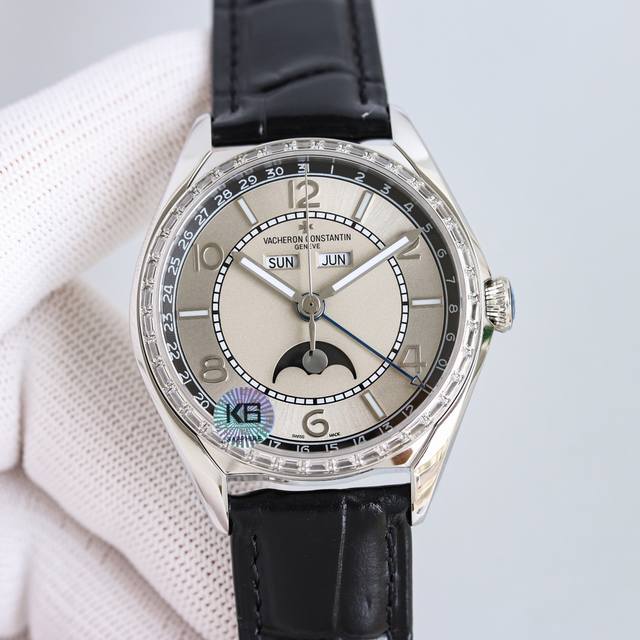 方钻白壳 玫瑰金 Tw力作 Vc江诗丹顿伍陆之型 Fiftysix全日历系列 腕表 型号 4000E 000A-B548 B439 B438 B065 表壳 尺