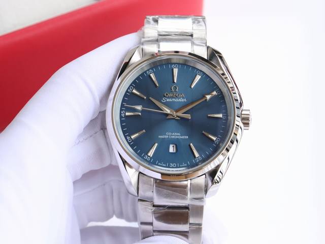 欧米茄omega海马系列 Aqua Teera 米腕表！直径41Mm 1:升级真正与正品表盘一致对版，细节精雕细琢！ 2:旋入式 凸雕技术 表冠 全新 “圆椎形