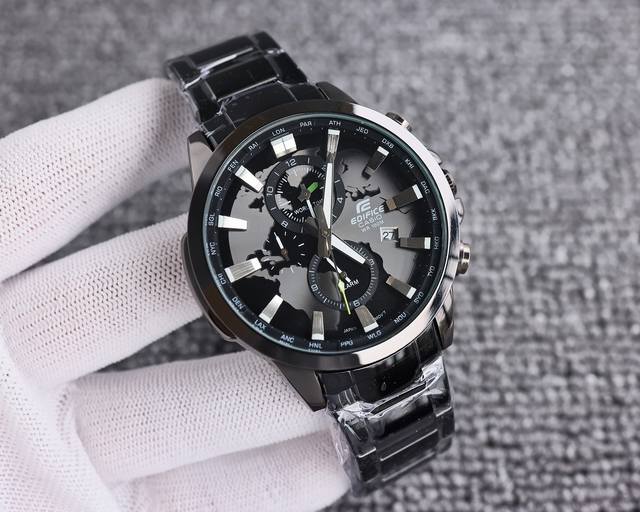 品牌：卡西欧，新款6针efr539系列多功能男表 ，机芯：进口多功能跑秒石英机芯 ，材质：顶级316L精钢壳套 ，镜面：顶级金钢镀膜防刮镜面 ，深度防水， 表带