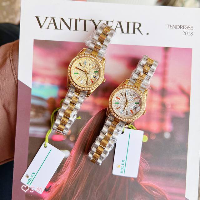 新款推荐 劳力士 28Mm精致小表螺旋后盖 珍珠贝母 女款钻面 爆款推荐 设计显出独特高贵优雅女神气质！316精钢搭配原装拉扣，不显浮华的风格广受女神喜爱，逐渐