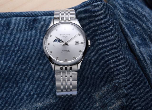 台湾厂出品：白钢 . 本品均已严格经过防水压力测试，防水可达120米 台湾厂出品，浪 琴 开创者男士系列 腕表尺寸40X11Mm。纤薄的圆弧型壳套 防水可达12