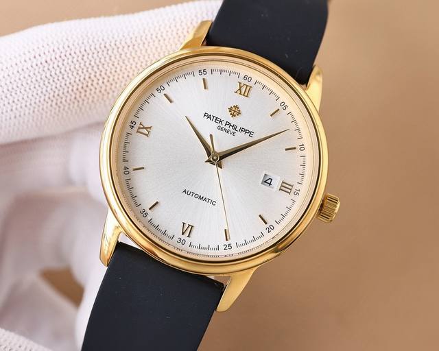 白 -金 匠新之作2024推出最新款式百达翡丽patek Philippe高版本高级自动腕表！男士腕表简单不失大气 40Mm表径，316精钢表壳，搭载原装全新进