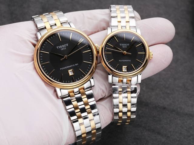 白钢 . 金20. 天梭，卡森臻我系列情侣款腕表 品牌：天梭tissot 型号：T122男女款 系列：卡森臻我 尺寸：40X11，31.5X11.5 表镜：蓝宝