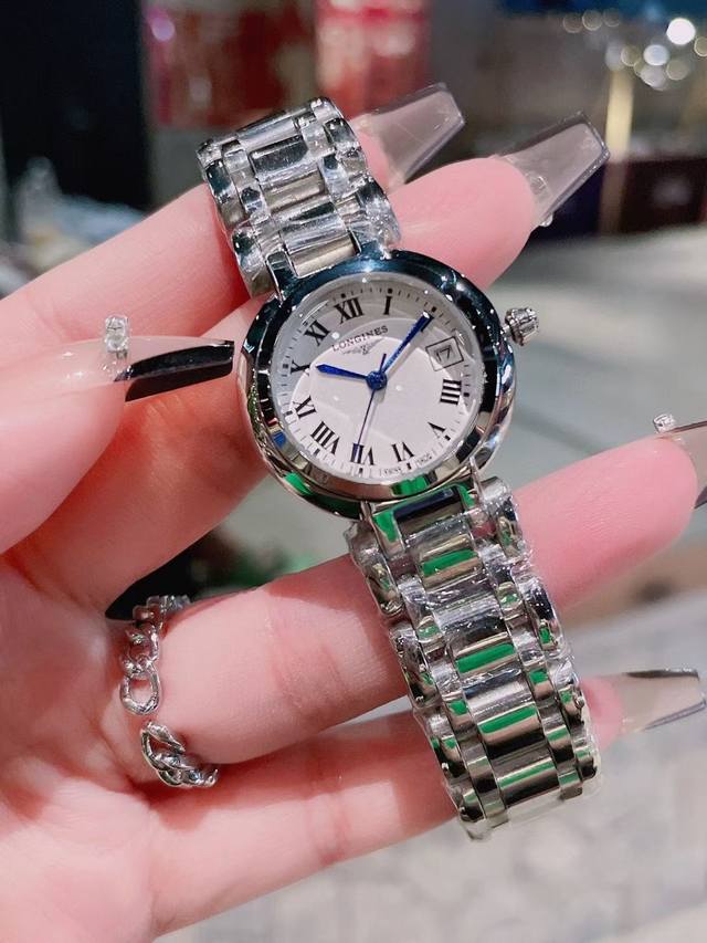 浪琴 Longines 林志玲代言 浪琴心月系列 原装进口石英机芯 尺寸26.5Mm，走时精准耐久 双卜蓝宝石水晶玻璃 316L精钢表壳 顶尖工艺打造 1:1还