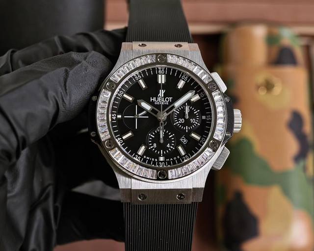 Hb匠心之作 宇舶hublot 全新升级 恒宝 Big Bang 原装机芯 301.Px.130.Rx双卜蓝宝石玻璃，44Mm 原版开模最强副版，原装 多功能计