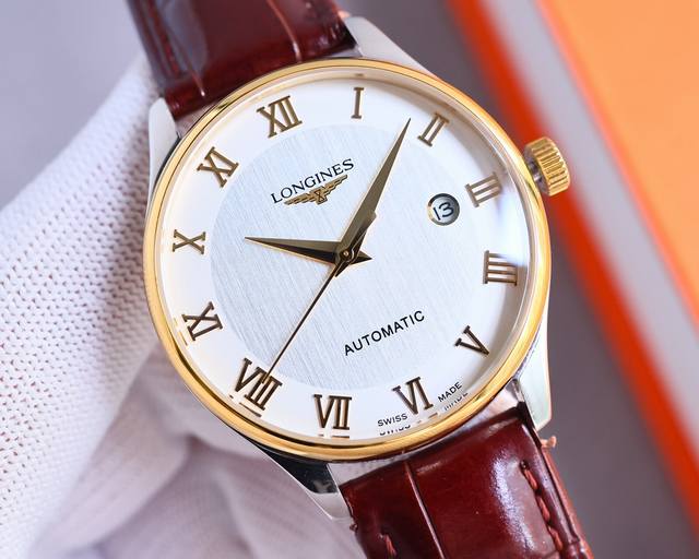 皮带 钢带 浪琴-Longines火爆新品 搭载西铁城8215全自动机械机芯 316精钢表壳 简约时尚 优雅尊贵 矿物质强化玻璃镜面 真牛皮表带 商务休闲 精致
