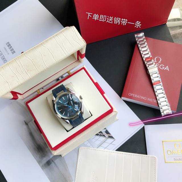Gd品控，福利爆款回货 #赠送钢带一只表的价格搭配两种表链 海洋魅力 经典爆款Gd品控 西铁城专属 鸥米茄海马系列aqua Terra 150米腕表 经典隽永的