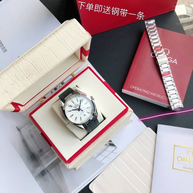 Gd品控，福利爆款回货 一只表的价格，搭配两种表链 海洋魅力 经典爆款Gd品控 西铁城专属 鸥米茄海马系列aqua Terra 150米腕表 经典隽永的设计极具