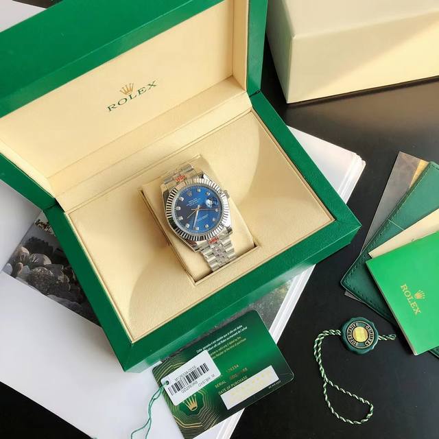 Gd品控，三码合一官方同步全新保卡 蓝色钻面日志 2020全新日志型41Mm男士腕表升级到货官方同步原装热卖爆款，41Mm表径更具时代性的官方更新换代大众适宜尺