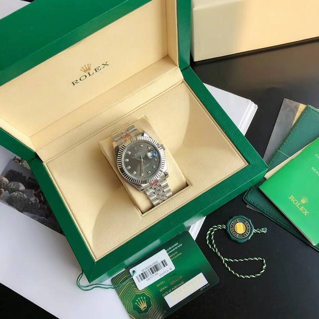 Gd品控，三码合一官方同步全新保卡 灰钻面日志 2020全新日志型41Mm男士腕表升级到货官方同步原装热卖爆款，41Mm表径更具时代性的官方更新换代大众适宜尺寸