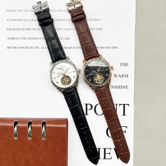 白皮 金 钢20江诗丹顿-镂空男士机械腕表 搭载进口全自动机械机芯 316精钢表壳 矿物质强化玻璃镜面设计，精钢表带蝴蝶扣，直径42Mm，厚度13Mm 睿智风范