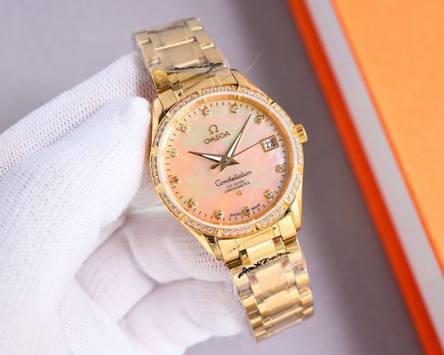 白壳 金壳 Omega-欧米茄蝶飞系列惊艳上市50米防水精细打磨，清新优雅，大方得体女神必备款。请认准独家品质！欢迎转载