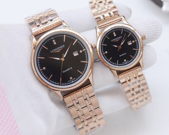 白壳 ，金壳 ，钢带20 品牌：浪琴-Longines 类型：情侣腕表 壳套：顶级版316精钢l 表带：进口小牛皮表带 316L精钢表带 机芯：进口石英机芯 镜