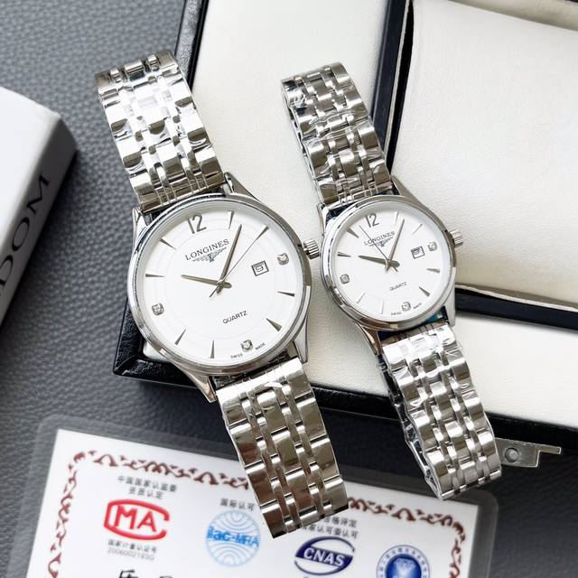 白壳 金壳 钢带+20浪琴-Longines 精品情侣腕表 经典三针设计 尊贵大气 绅士风范 卓越品质 热卖全城 采用进口石英机芯 顶级316精钢表壳 进口小牛