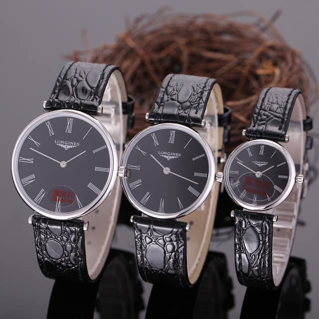 品牌：浪琴 类型：2针嘉岚系列瑞机原单对表 表带：顶级进口牛皮表带 机芯：顶级进口瑞士朗达762石英机芯 镜面：顶级进口蓝宝石水晶镜面 尺寸：大号39Mm 中号