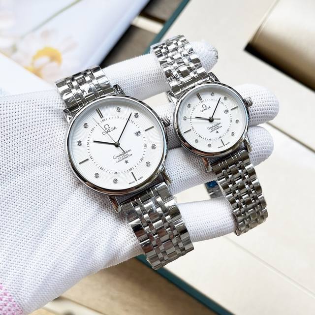 玫 钢带+20。 欧米茄 情侣对表 原装进口石英机芯 矿物质玻璃镜面 316L精钢表壳 直径男40Mm女30Mm 厚8Mm如果今天的阳光停止了它耀眼的光芒。那么