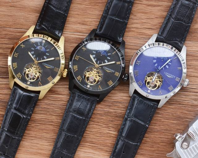 最新 ：浪琴最佳设计独家首发 类型 ：精品男士腕表 表带 ：真牛皮表带 机芯 ：全自动机械机芯 镜面 ：矿物质强化玻璃 更高清 品味高雅 浩瀚大气 匠心独运 腕