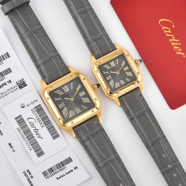 V8台湾厂 金20钻20卡地亚山度士超薄杜蒙系列腕表，情侣款对表，中性表款 台湾厂做工质量杠杠！深度防水 表壳：316L精钢3件套表壳 玻璃：蓝宝石水晶镜面 机