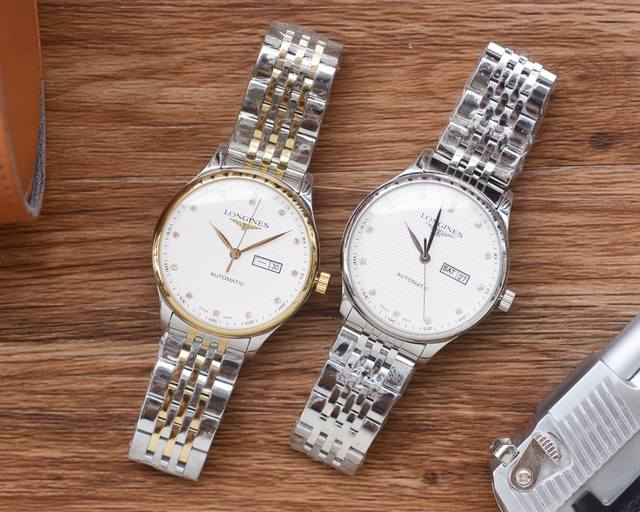 金 ，钢带20 男人挚爱 三针腕表 最新 ：浪琴最佳设计独家首发 类型 ：精品男士腕表 表带 ：真牛皮 316表带 机芯 ：全自动机械机芯 镜面 ：矿物质强化玻