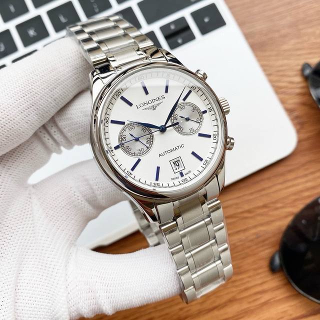 白壳 玫 皮钢同价 实物拍摄 品牌：浪琴-Longines 最新制表传统系列 类型：男士腕表 表壳：316精钢 做工优质 表带：进口小牛皮 316精钢 两种可选