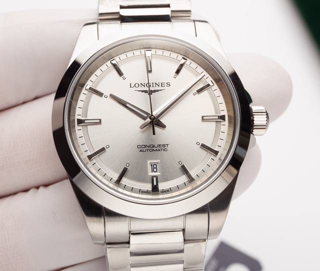 P： . 2024新品首推 浪琴康卡斯悦动系列 优雅银 经典黑 百搭绿 深邃蓝 原版开模1:1，对版41mm尺寸316精钢材质，CNC精工艺打造拉丝抛光处理过渡