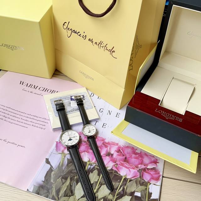 七夕节最佳礼品Longines浪琴官方博雅系列情侣腕表 见证爱奇迹时刻时尚潮流男女腕表。采用进口日本机芯。采用进口头层牛皮表带。表壳采用三件套官方一致工艺。腕表