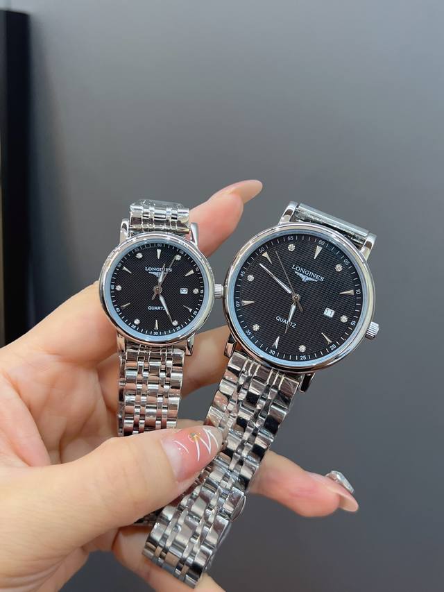 白皮 .金 .钢20 七夕新款浪琴-LONGINES 情侣对表 原装进口石英机芯 316L精钢表壳 直径男39mm女29mm 厚8mm如果今天的阳光停止了它耀眼