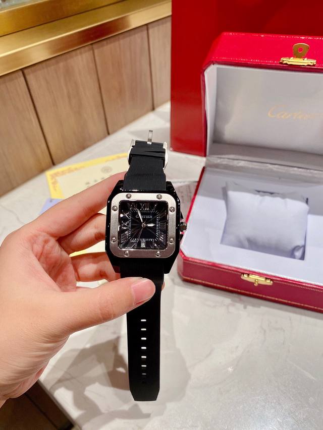 卡地亚 山度士 Cartier316钢壳，山度士进口石英机芯镀膜玻璃镜面男装 39mm 男神必备 时尚 帅气 你值得拥有