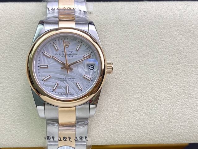 Sk Factory 女款 劳力士rolex 单历 日志型31Mm 直径 31Mm 机芯 搭载全自动机械机芯 圈口 劳力士ringcommand三角坑纹 光圈