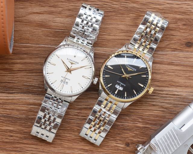 白 ，金 ，钢带20 男人挚爱 三针腕表 最新 ：浪琴最佳设计独家首发 类型 ：精品男士腕表 表带 ：真牛皮 316表带 机芯 ：全自动机械机芯 镜面 ：矿物质