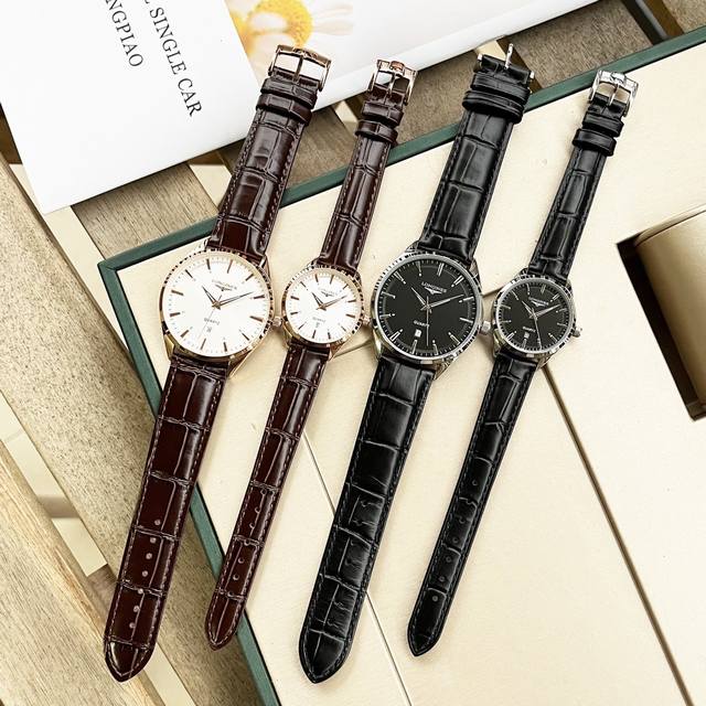 白 -金 钢带+20。 最新经典浪琴-Longines 情侣对表 原装进口石英机芯 钢化玻璃 316L精钢表壳 直径男40Mm女30Mm 厚8Mm如果今天的阳光