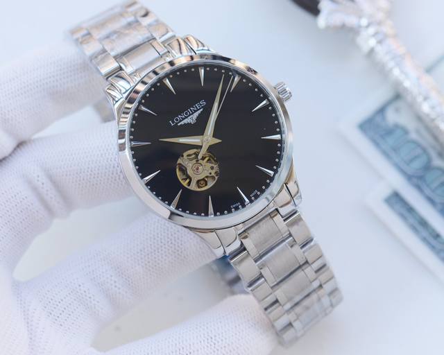 白壳 金壳 钢带20 品牌：浪琴-Longines 类型：男士腕表 壳套：顶级版316精钢l 表带：进口小牛皮表带 316L精钢表带 机芯：全自动机械机芯 镜面